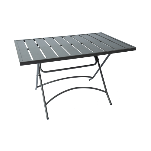 120*80cm Metal Folding Rectangle Table with slat Tabletop